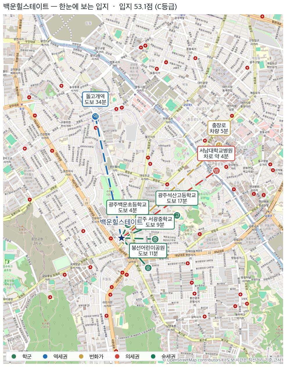 백운힐스테이트 입지 지도